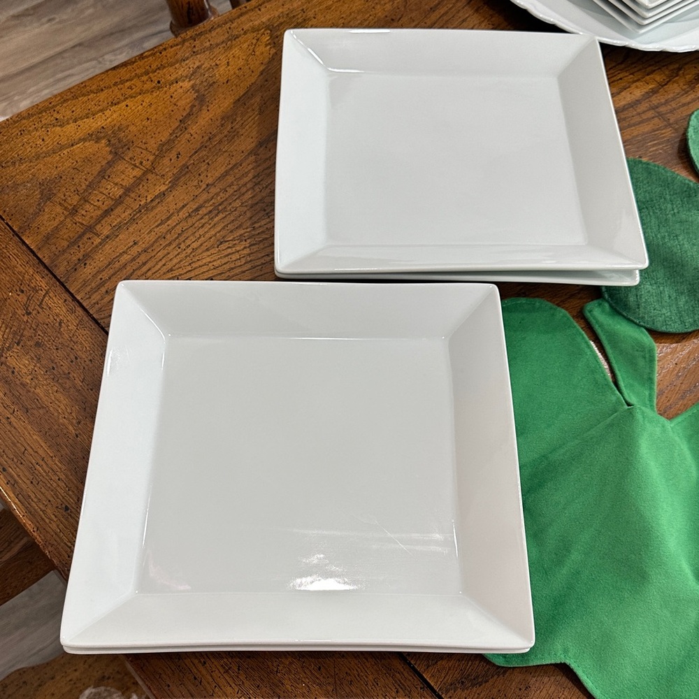The Cellar White Square Dinner Plates - Set of 4